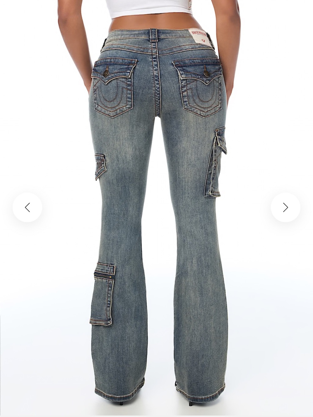 True Religion Women's Becca Low rise Cargo Bootcut - Picture 3 of 5